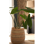 Круглая корзина из плетеного тростника Marjani Wicker Basket варинант исполнения - 3 | Loft Concept в Нижнем Новгороде