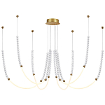 Люстра подвесная с 6-ю изогнутыми плафонами и белыми декоративными шариками PEARLS Suspension варинант исполнения - 4 | Loft Concept в Нижнем Новгороде