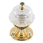 Икорница с декором "Три рыбки" с гравировкой и натуральным камнем Нефрит Decorative Cavair Dishes варинант исполнения - 3 | Loft Concept в Нижнем Новгороде