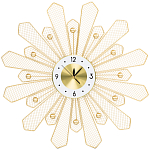 Часы настенные из металла в виде солнца с белым циферблатом Mirror Tower Clock варинант исполнения - 1 | Loft Concept в Нижнем Новгороде