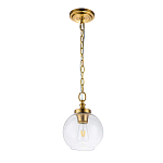 Подвесной светильник латунного цвета с прозрачным стеклянным плафоном Feiss варинант исполнения - 11 | Loft Concept в Нижнем Новгороде