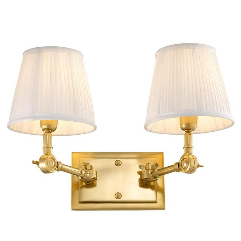 Бра Wall Lamp Wentworth Double Gold+White Глянцевое золото Белый в Нижнем Новгороде | Loft Concept 