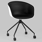 Офисное кресло из пластика с мягким сиденьем Eggshell Black варинант исполнения - 2 | Loft Concept в Нижнем Новгороде