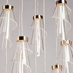 Люстра каскадная с 10-ю прозрачными плафонами Wave Line варинант исполнения - 4 | Loft Concept в Нижнем Новгороде