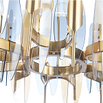 Люстра с вертикальными стеклянными элементами и металлическим каркасом цвета Латунь Vertical Glass варинант исполнения - 4 | Loft Concept в Нижнем Новгороде