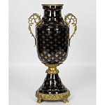 Ваза черного цвета из фарфора с золотистым узором и бронзовыми элементами Eden Garden porcelain and bronze варинант исполнения - 7 | Loft Concept в Нижнем Новгороде