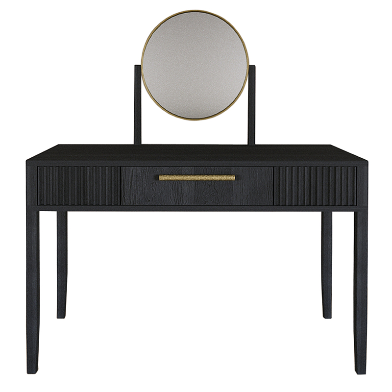 Туалетный Стол с зеркалом Primo Черный дуб Черный матовый Золотой в Нижнем Новгороде | Loft Concept 