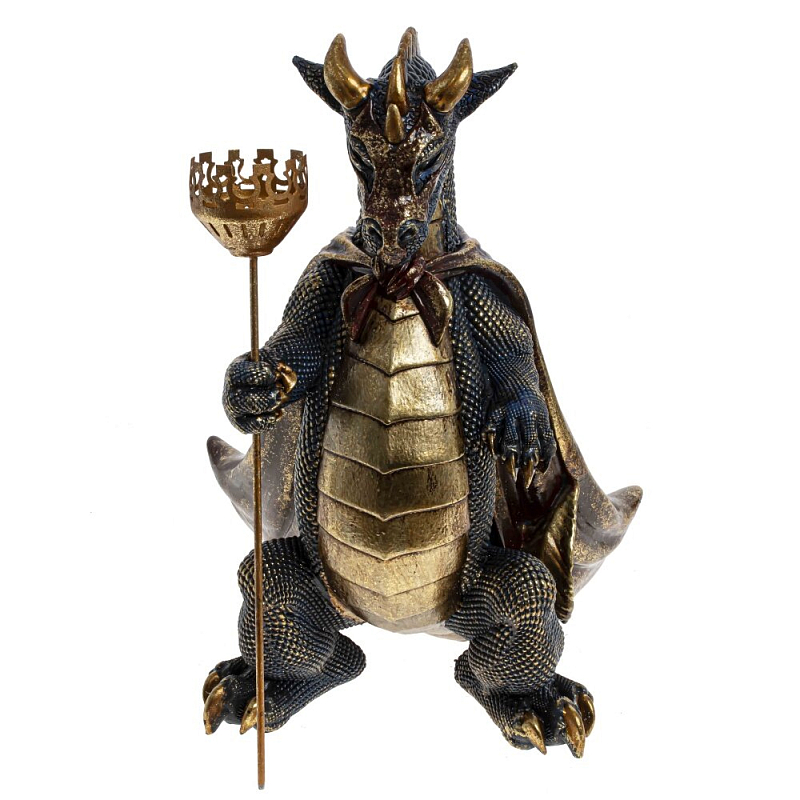 Подсвечник в виде дракона Dragon candlestick Brown Gold Коричневый Золотой Темно-синий в Нижнем Новгороде | Loft Concept 