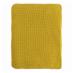 Плед из хлопка жемчужной вязки горчичного цвета Waffle Comfort варинант исполнения - 4 | Loft Concept в Нижнем Новгороде