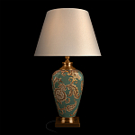 Настольная лампа бирюзовая с цветочным принтом Turquoise Flight варинант исполнения - 2 | Loft Concept в Нижнем Новгороде