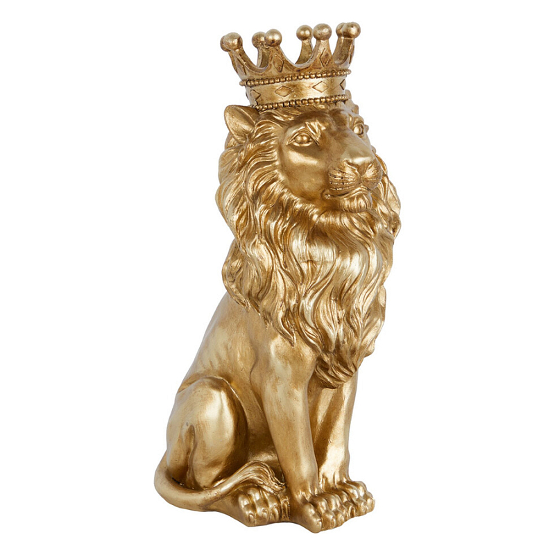 Статуэтка лев с детализированной гривой и изящной короной Lion Crown Золотой Статуэтка лев с детализированной гривой и изящной короной Lion Crown Золотой в Нижнем Новгороде | Loft Concept