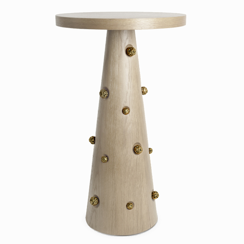 Приставной столик Okinawa Gray Side table Бежевый Золотой в Нижнем Новгороде | Loft Concept 