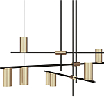 Люстра с 9-ю цилиндрическими плафонами цвета латунь TRIBES CHANDELIER варинант исполнения - 2 | Loft Concept в Нижнем Новгороде