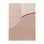 Плед из хлопка бежевого цвета с абстрактным принтом Elysian Flow Peach варинант исполнения - 2 | Loft Concept в Нижнем Новгороде