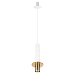 Подвесной светильник с узким цилиндрическим плафоном и золотым металлическим декором Concrete Pipe варинант исполнения - 11 | Loft Concept в Нижнем Новгороде