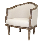 Кресло низкое с мягкой обивкой из льна на 4-х деревянных ножках Emile Armchair beige варинант исполнения - 3 | Loft Concept в Нижнем Новгороде