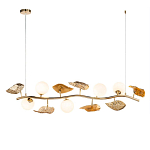 Люстра линейная на золотистом каркасе с белыми стеклянными плафонами Zest of Light варинант исполнения - 1 | Loft Concept в Нижнем Новгороде