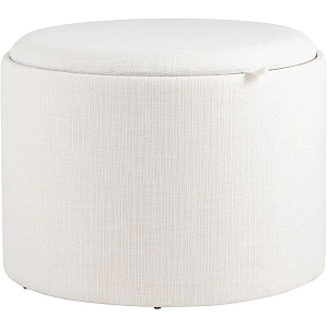 Пуф-столик с ящиком рогожка белый Bianca 