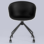 Офисное кресло из пластика с мягким сиденьем Eggshell Black варинант исполнения - 4 | Loft Concept в Нижнем Новгороде