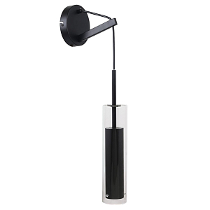 Черное бра с двухслойным плафоном NARSIS