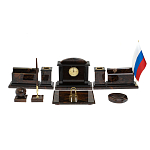 Настольный письменный набор с часами из природного камня обсидиана  Gift for Manager варинант исполнения - 1 | Loft Concept в Нижнем Новгороде