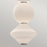 Подвесной светильник белого цвета с тремя геометрическими плафонами Alora Mood варинант исполнения - 3 | Loft Concept в Нижнем Новгороде