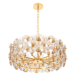 Люстра круглая золотого цвета с круглыми хрустальным элементами Solyria варинант исполнения - 6 | Loft Concept в Нижнем Новгороде