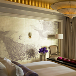 Обои ручная роспись в стиле Арт-деко Whistler Peacocks Special Colourway on 12 Carat White Gold gilded silk варинант исполнения - 1 | Loft Concept в Нижнем Новгороде