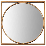 Круглое  зеркало в квадратной раме из металла Coste Mirror варинант исполнения - 1 | Loft Concept в Нижнем Новгороде