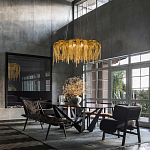 Люстра подвесная круглая с изогнутыми металлическими дугами и ниспадающими цепочками 65 см Atlantis Chain варинант исполнения - 9 | Loft Concept в Нижнем Новгороде