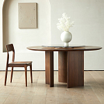 Стол обеденный круглый с двойной столешницей Walnut Wood Table варинант исполнения - 9 | Loft Concept в Нижнем Новгороде