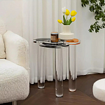 Дизайнерский журнальный стол с фигурной столешницей на 3-х прозрачных ножках Rahakif варинант исполнения - 4 | Loft Concept в Нижнем Новгороде