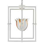 Люстра белая прямоугольная с абажурами в виде цветков тюльпана White Tulips варинант исполнения - 3 | Loft Concept в Нижнем Новгороде