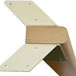 Обеденный стол с прямоугольной бежевой столешницей из стекла на 4-х деревянных ножках Beige Marble варинант исполнения - 5 | Loft Concept в Нижнем Новгороде