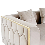 Диван двухместный  бежевый с золотым каркасом Bertrude варинант исполнения - 2 | Loft Concept в Нижнем Новгороде