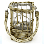 Кашпо стеклянное в плетёной корзине Argo варинант исполнения - 1 | Loft Concept в Нижнем Новгороде