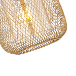 Подвесной светильник со стеклянным плафоном цилиндрической формы и металлической сеткой Metal Mesh Gold варинант исполнения - 4 | Loft Concept в Нижнем Новгороде