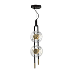 Подвесной светильник с черным основанием и золотистым декором Bruno Duo варинант исполнения - 2 | Loft Concept в Нижнем Новгороде