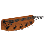 Вешалка настенная с металлической полкой и 5-ю черными крючками Noble Branches варинант исполнения - 1 | Loft Concept в Нижнем Новгороде