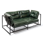 Диван Лофт Натуральная Винтажная кожа Зеленый Two Seat Encounter Leather Sofa варинант исполнения - 3 | Loft Concept в Нижнем Новгороде