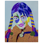 Картина с вышивкой Портрет wall panel People with the yellow ear 3 варинант исполнения - 3 | Loft Concept в Нижнем Новгороде