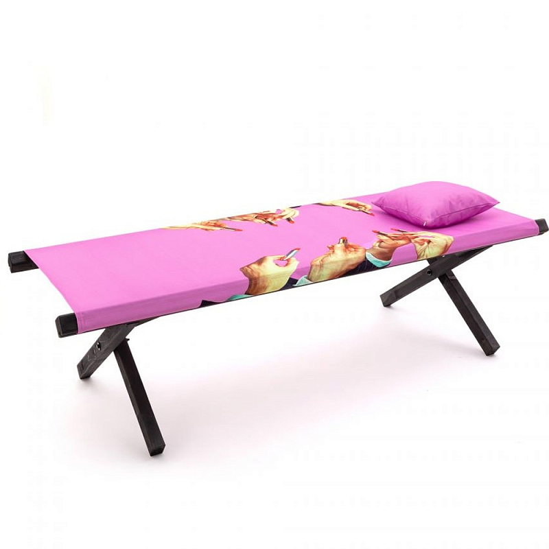 Шезлонг Seletti Poolbed Lipstick Pink Розовый Черный в Нижнем Новгороде | Loft Concept 