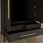 Шкаф платяной Primo с выдвижными ящиками шпон Темный орех варинант исполнения - 5 | Loft Concept в Нижнем Новгороде