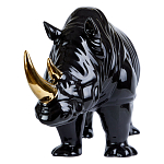 Статуэтка черный носорог с золотыми рогами Golden Horned Black Rhino варинант исполнения - 2 | Loft Concept в Нижнем Новгороде