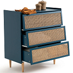 Комод с 3-мя ящиками из ротанга Blais Deep Blue Wicker Furniture варинант исполнения - 4 | Loft Concept в Нижнем Новгороде