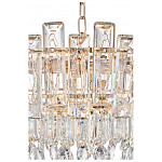 Круглая люстра с хрустальными подвесками на золотистом каркасе Gorgeous Crystal Light варинант исполнения - 5 | Loft Concept в Нижнем Новгороде