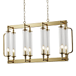 Люстра прямоугольная с 8-ю стеклянными плафонами цилиндрической формы Jeanette варинант исполнения - 1 | Loft Concept в Нижнем Новгороде