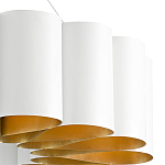 Люстра круглая фактурная в сочетании белого и золотого цвета Wide Stripes of Ribbon варинант исполнения - 1 | Loft Concept в Нижнем Новгороде