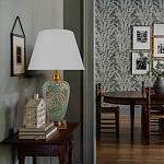 Настольная лампа бирюзовая с цветочным принтом Turquoise Flight варинант исполнения - 5 | Loft Concept в Нижнем Новгороде