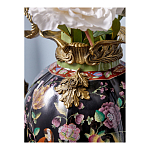 Ваза из фарфора черная с цветочной росписью и бронзовыми элементами Spring Garden варинант исполнения - 5 | Loft Concept в Нижнем Новгороде